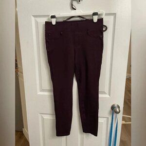 Liverpool Womens Jeans 8/29 Eggplant Purple Elastic Waist Pull On Stretch